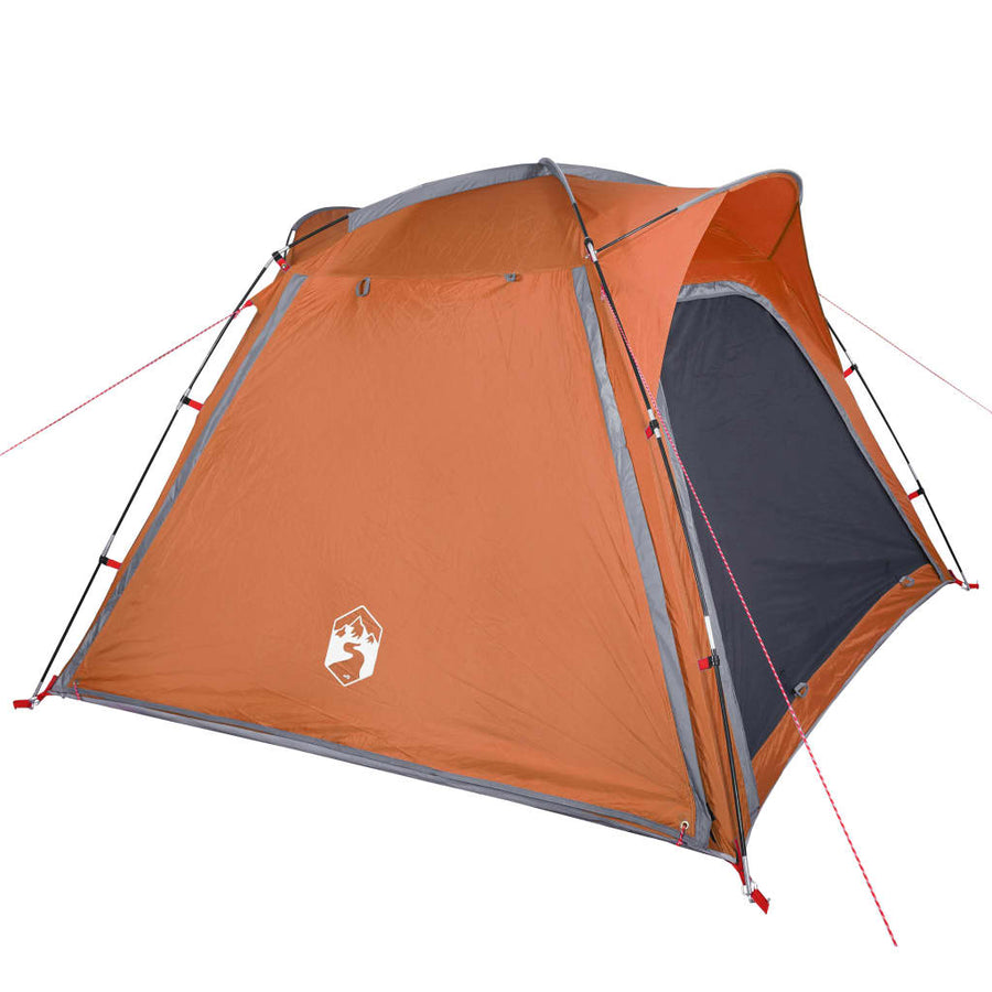 Tent 4-Persoons 240X221X160 Cm 185T Taft Grijs En Oranje