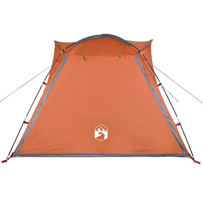 Tent 4-Persoons 240X221X160 Cm 185T Taft Grijs En Oranje