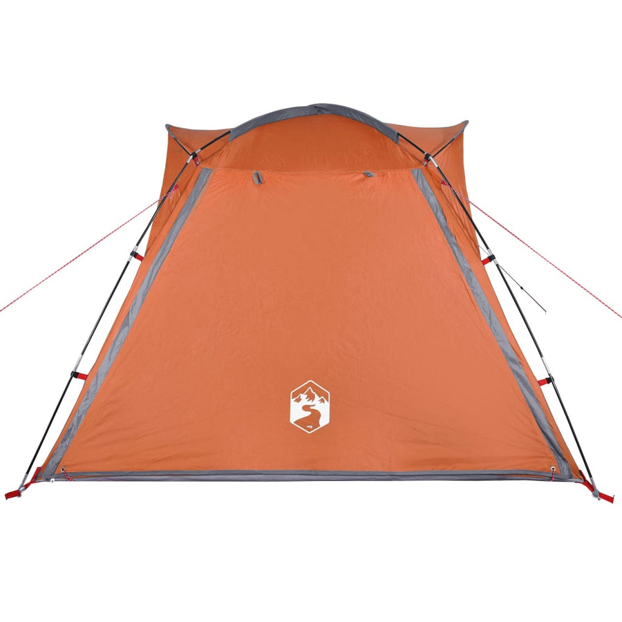 Tent 4-Persoons 240X221X160 Cm 185T Taft Grijs En Oranje