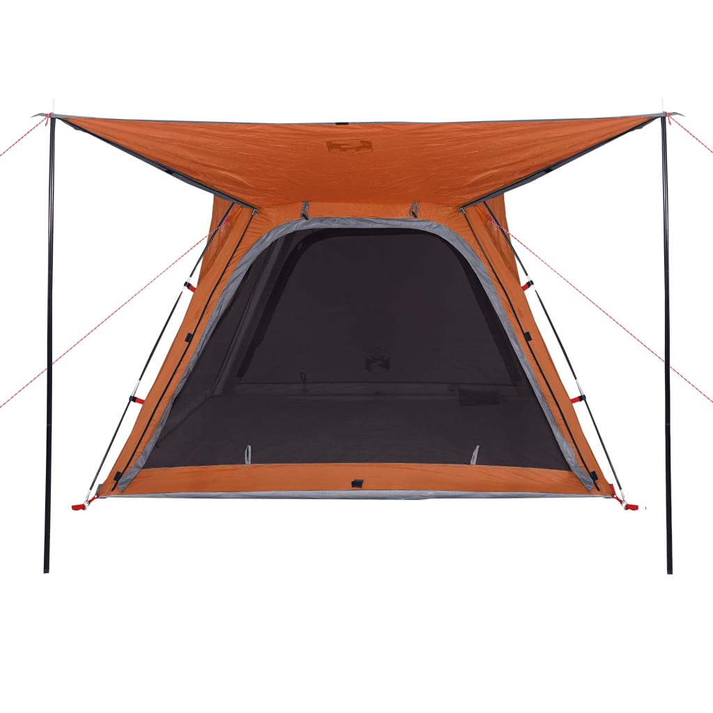 Tent 4-Persoons 240X221X160 Cm 185T Taft Grijs En Oranje