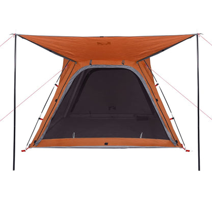Tent 4-Persoons 240X221X160 Cm 185T Taft Grijs En Oranje
