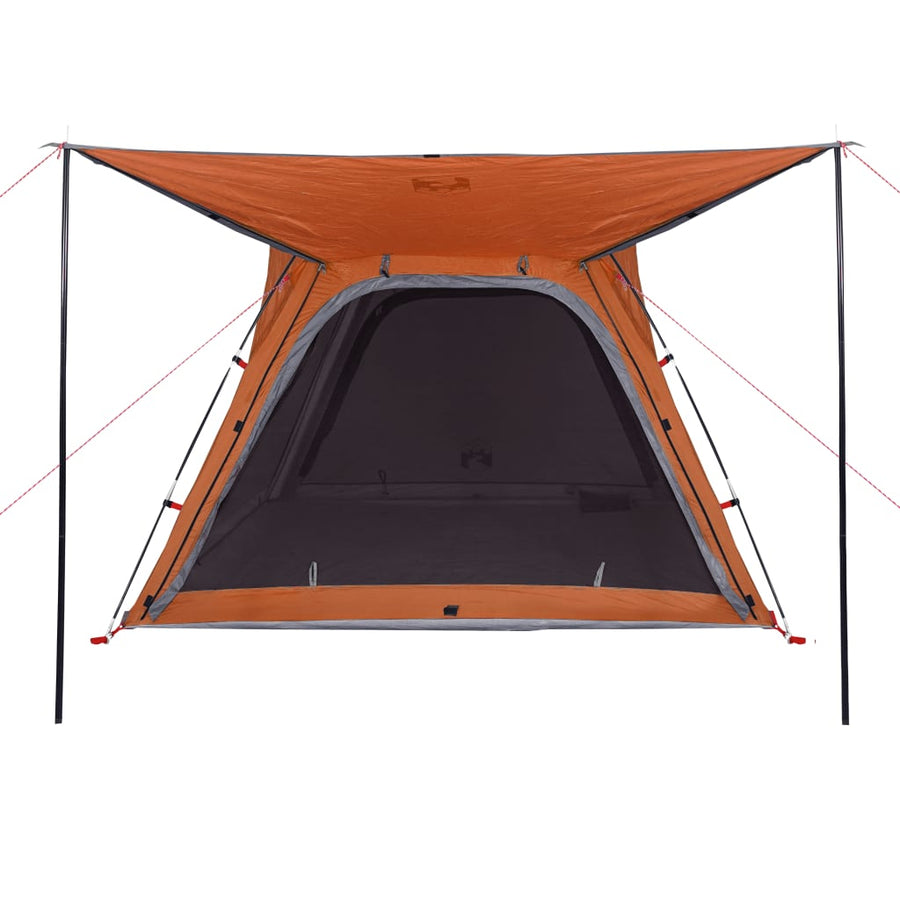Tent 4-Persoons 240X221X160 Cm 185T Taft Grijs En Oranje