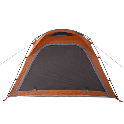 Tent 4-Persoons 240X221X160 Cm 185T Taft Grijs En Oranje