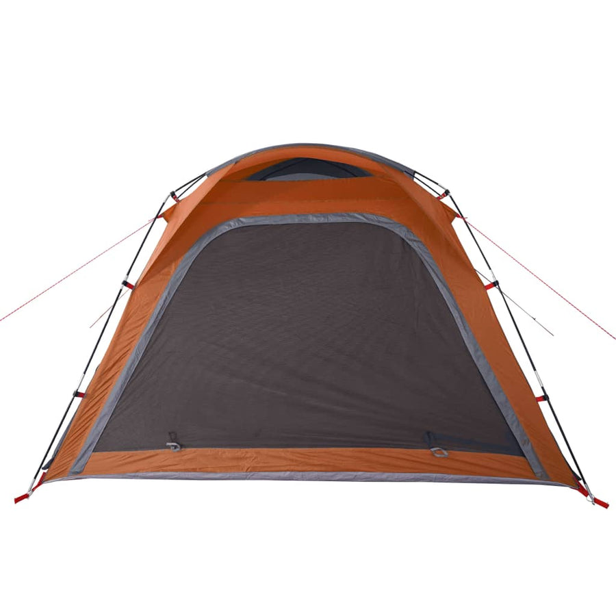 Tent 4-Persoons 240X221X160 Cm 185T Taft Grijs En Oranje