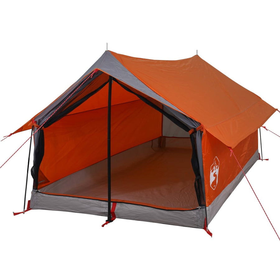 Tent 2-Persoons 193X122X96 Cm 185T Taft Grijs En Oranje