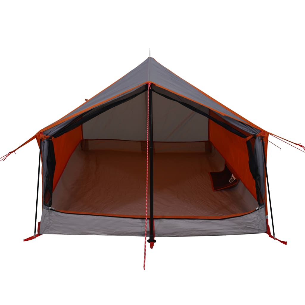 Tent 2-Persoons 193X122X96 Cm 185T Taft Grijs En Oranje