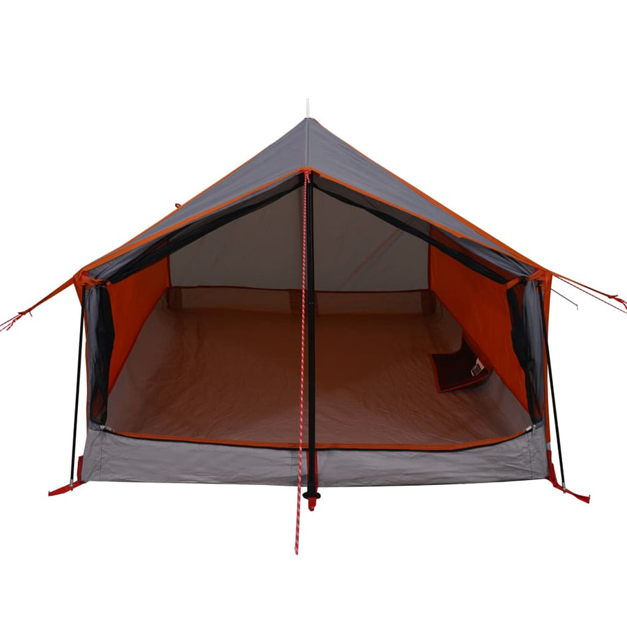 Tent 2-Persoons 193X122X96 Cm 185T Taft Grijs En Oranje
