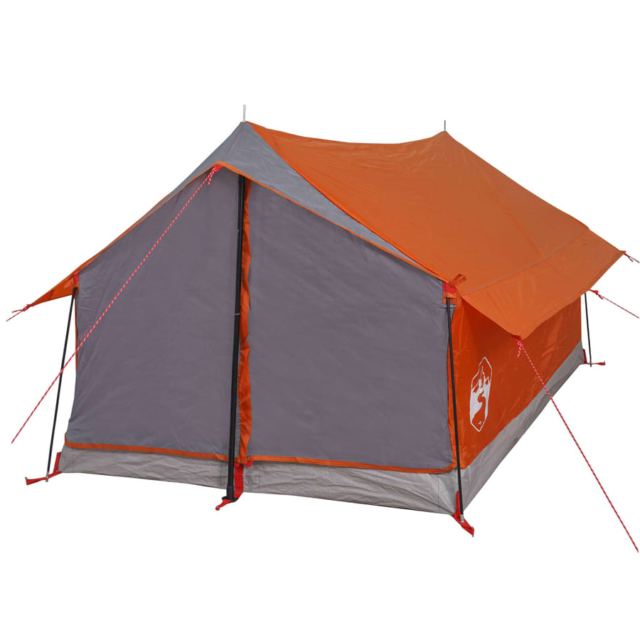 Tent 2-Persoons 193X122X96 Cm 185T Taft Grijs En Oranje