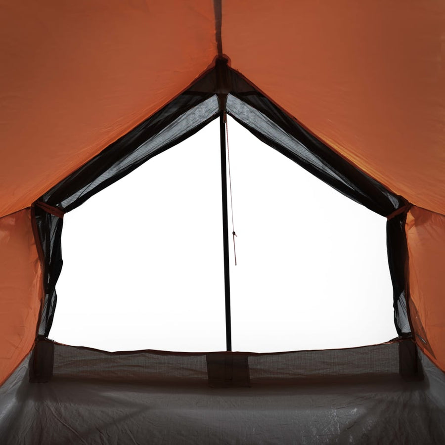 Tent 2-Persoons 193X122X96 Cm 185T Taft Grijs En Oranje
