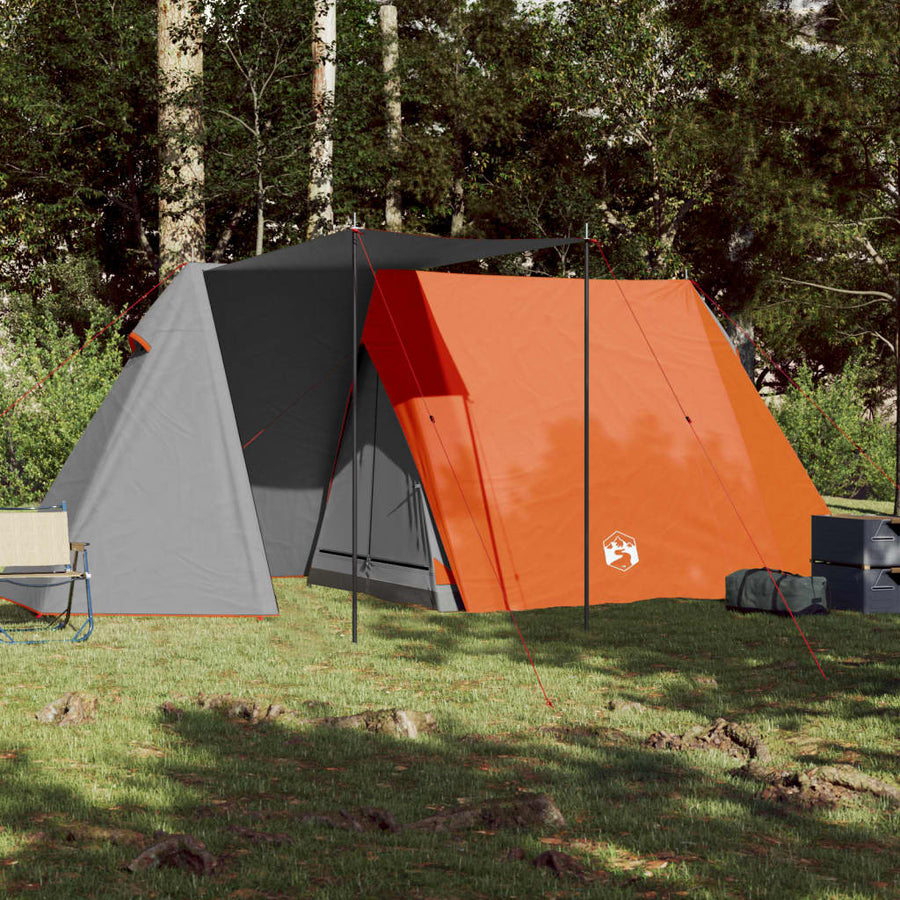 Tent 3-Persoons 465X220X170 Cm 185T Taft Grijs En Oranje
