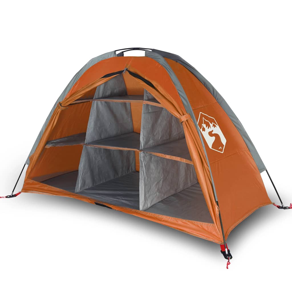 Opbergtent 9 Vakken 125X50X68 Cm 185T Taft Grijs En Oranje