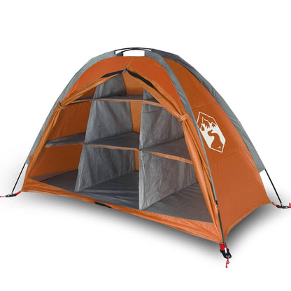 Opbergtent 9 Vakken 125X50X68 Cm 185T Taft Grijs En Oranje