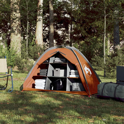 Opbergtent 9 Vakken 125X50X68 Cm 185T Taft Grijs En Oranje