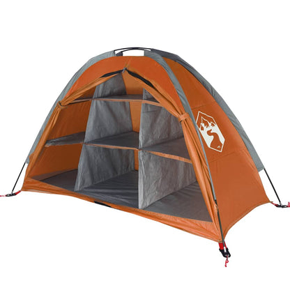 Opbergtent 9 Vakken 125X50X68 Cm 185T Taft Grijs En Oranje