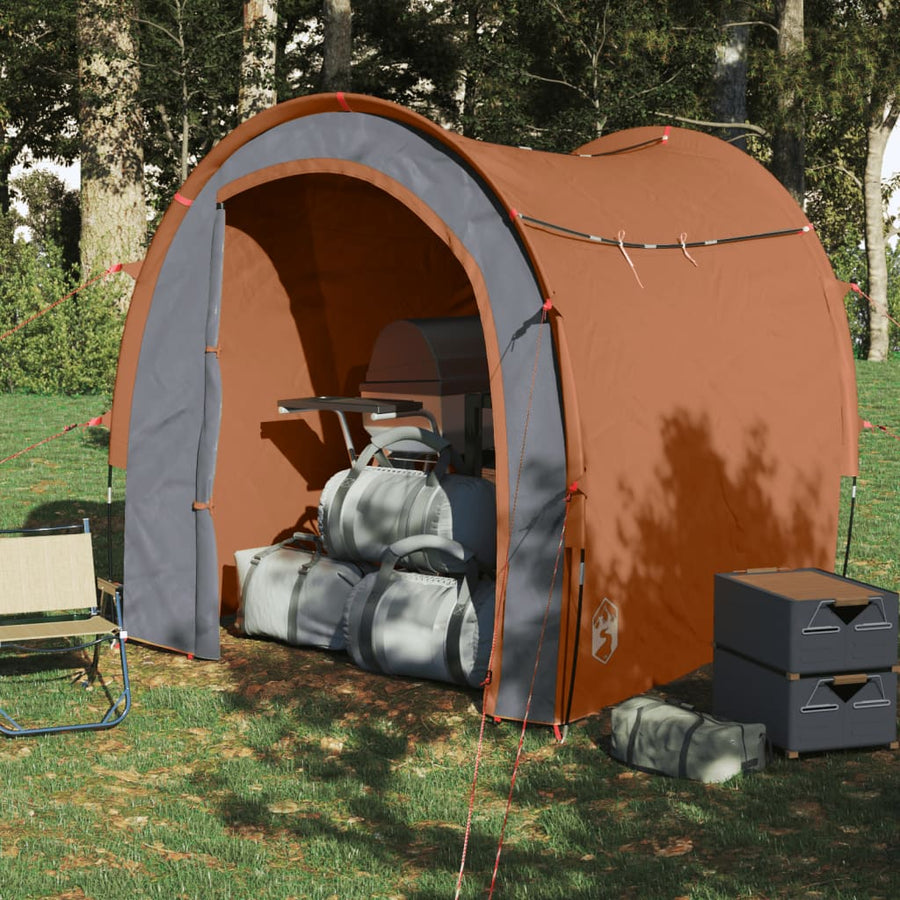 Opbergtent 204X183X178 Cm 185T Taft Grijs En Oranje
