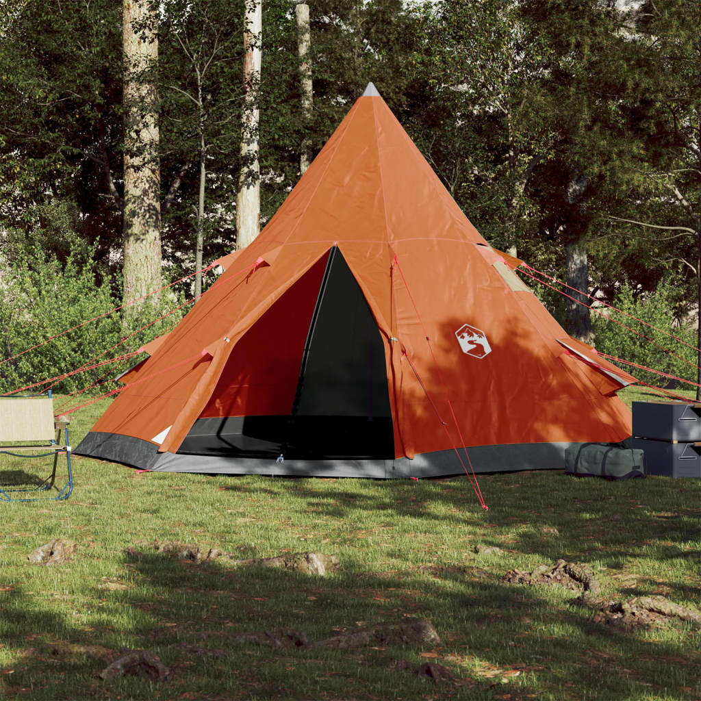 Tent 4-Persoons 85T Taft Grijs En Oranje 367 x 367 x 259 cm orange