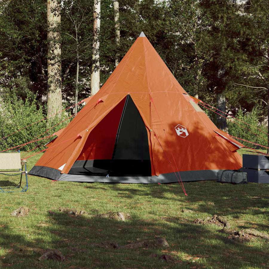 Tent 4-Persoons 85T Taft Grijs En Oranje 367 x 367 x 259 cm orange