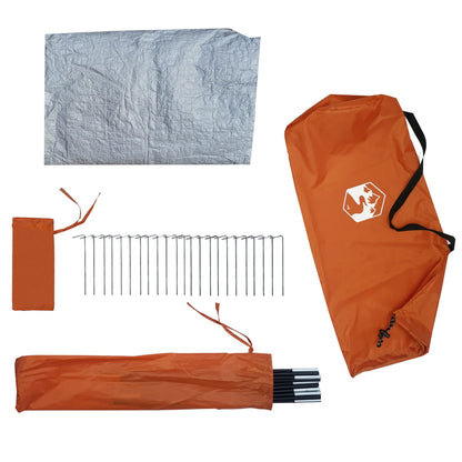 Tent 4-Persoons 85T Taft Grijs En Oranje 367 x 367 x 259 cm orange