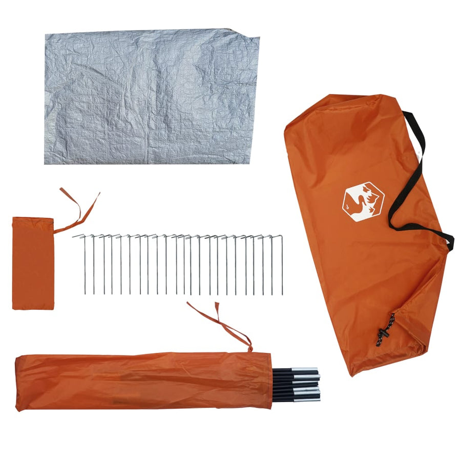 Tent 4-Persoons 85T Taft Grijs En Oranje 367 x 367 x 259 cm orange