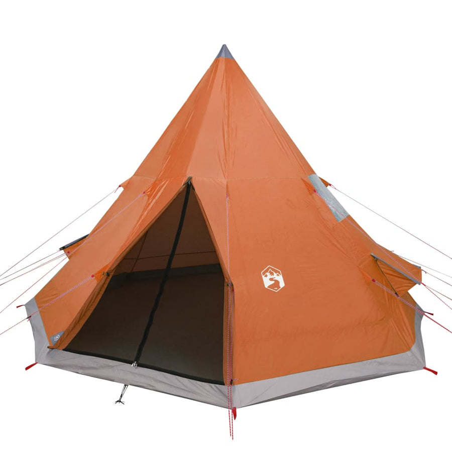 Tent 4-Persoons 85T Taft Grijs En Oranje 367 x 367 x 259 cm orange