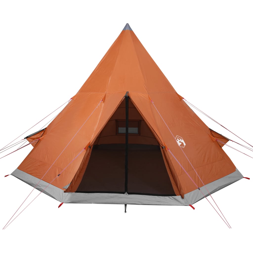Tent 4-Persoons 85T Taft Grijs En Oranje 367 x 367 x 259 cm orange