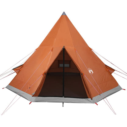 Tent 4-Persoons 85T Taft Grijs En Oranje 367 x 367 x 259 cm orange
