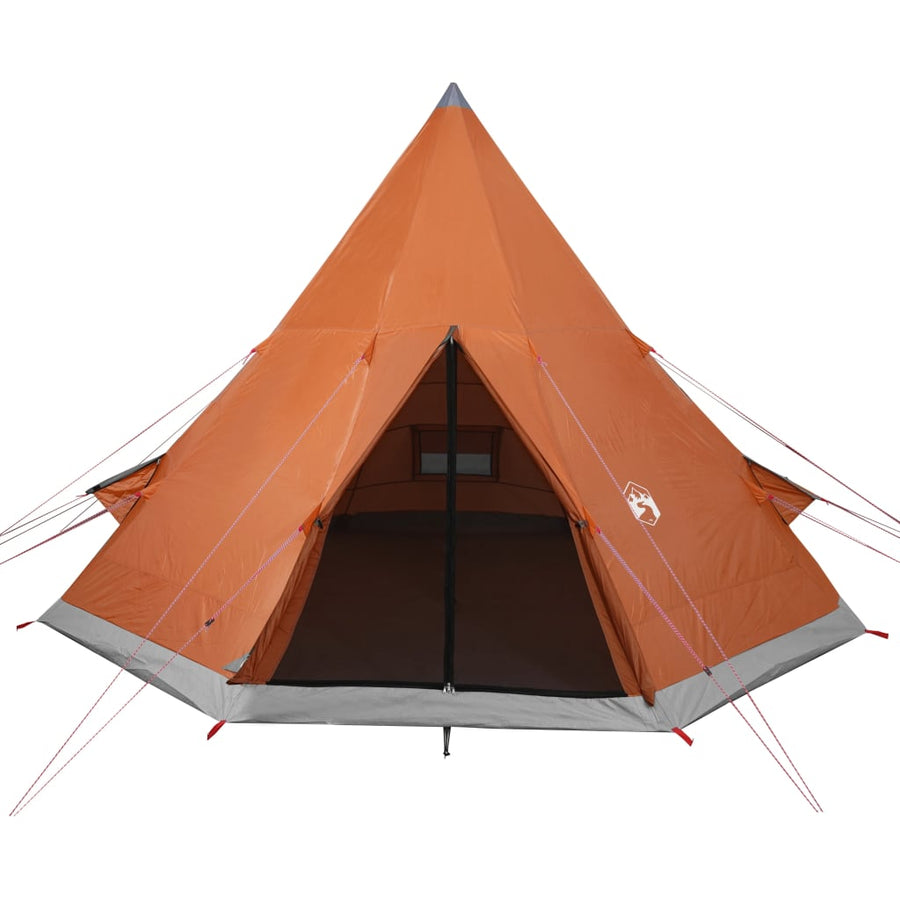 Tent 4-Persoons 85T Taft Grijs En Oranje 367 x 367 x 259 cm orange