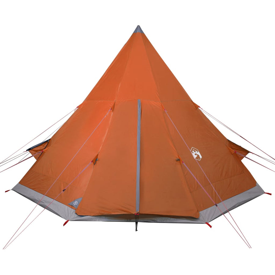 Tent 4-Persoons 85T Taft Grijs En Oranje 367 x 367 x 259 cm orange