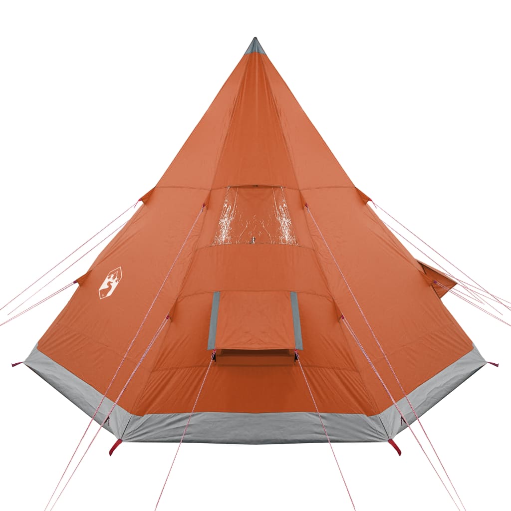 Tent 4-Persoons 85T Taft Grijs En Oranje 367 x 367 x 259 cm orange
