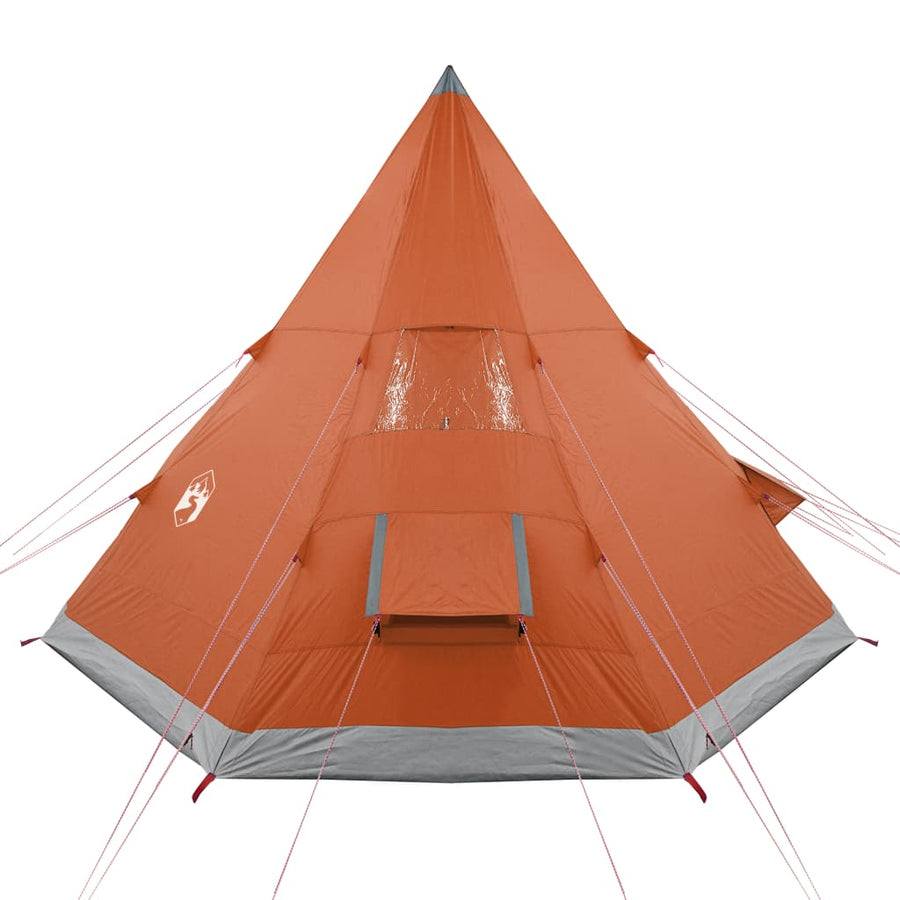Tent 4-Persoons 85T Taft Grijs En Oranje 367 x 367 x 259 cm orange