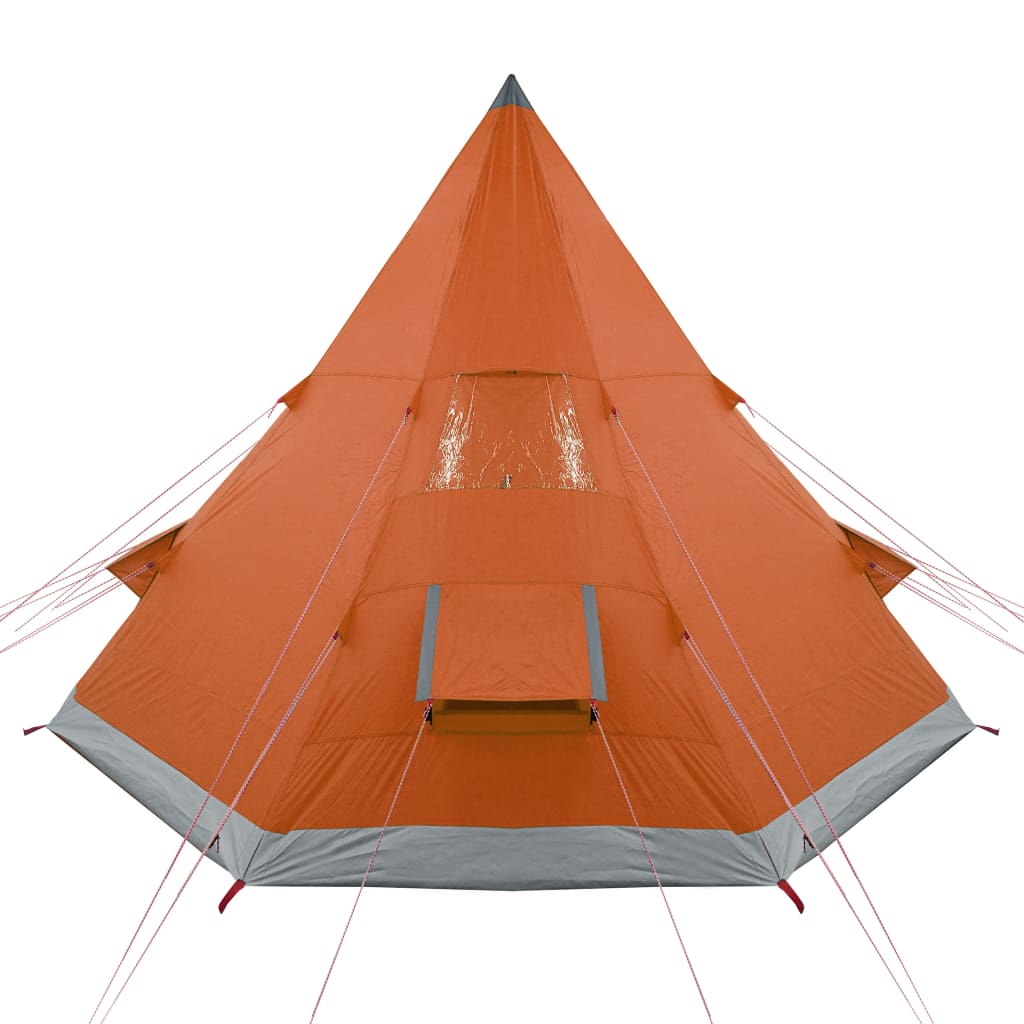 Tent 4-Persoons 85T Taft Grijs En Oranje 367 x 367 x 259 cm orange