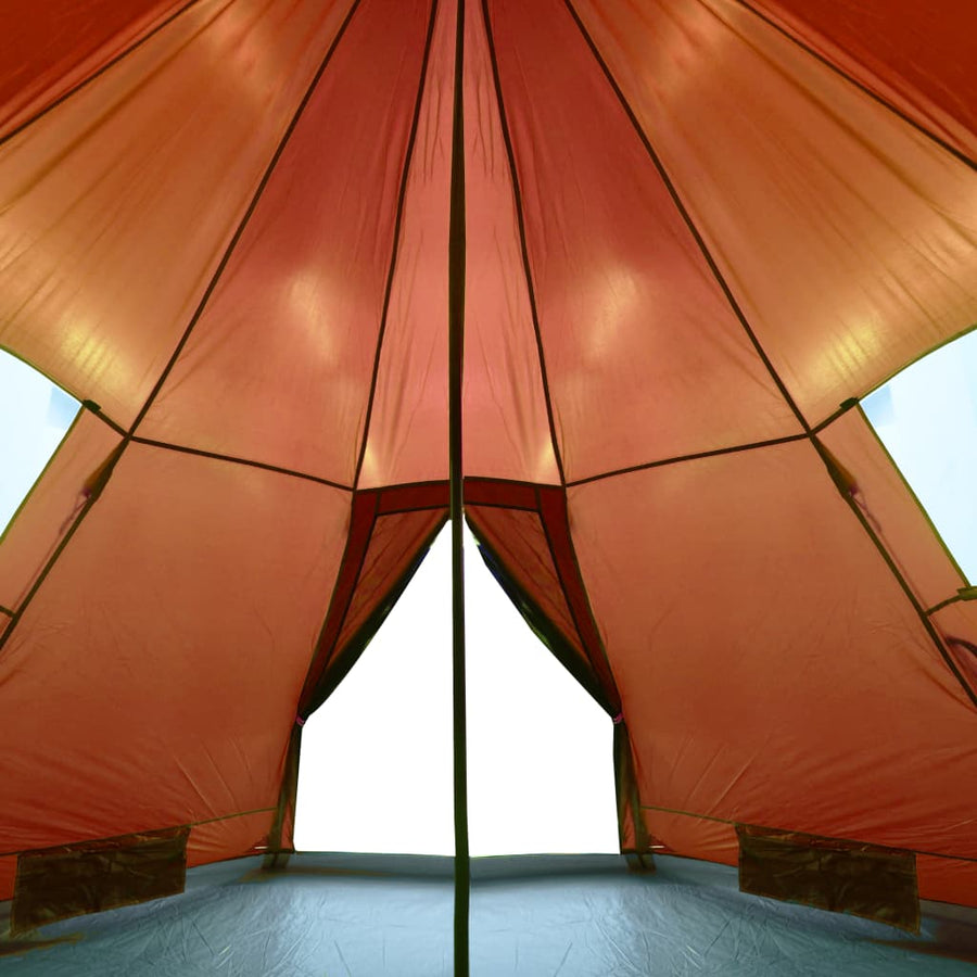 Tent 4-Persoons 85T Taft Grijs En Oranje 367 x 367 x 259 cm orange
