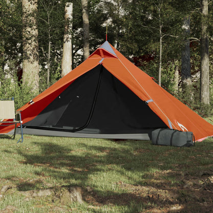Tent 1-Persoons 255X153X130 Cm 185T Taft Grijs En Oranje