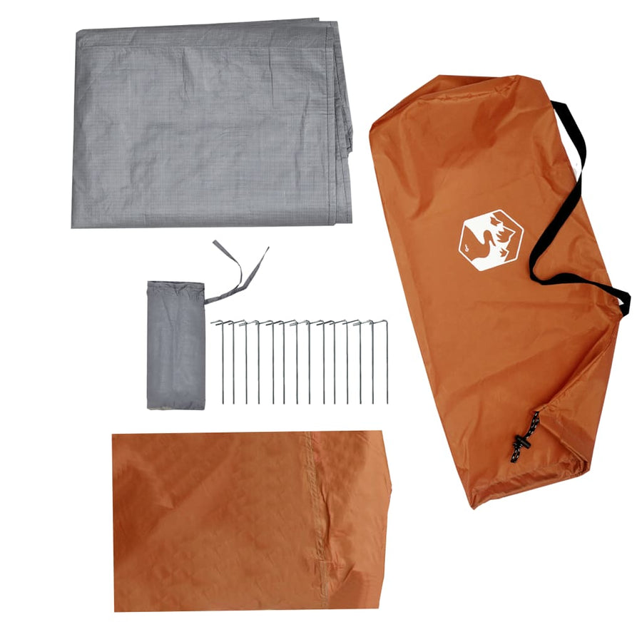 Tent 1-Persoons 255X153X130 Cm 185T Taft Grijs En Oranje