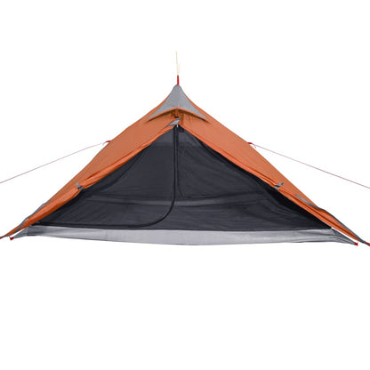 Tent 1-Persoons 255X153X130 Cm 185T Taft Grijs En Oranje