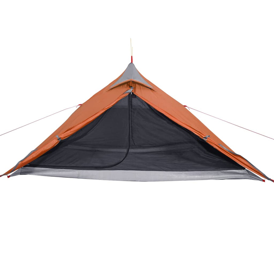 Tent 1-Persoons 255X153X130 Cm 185T Taft Grijs En Oranje