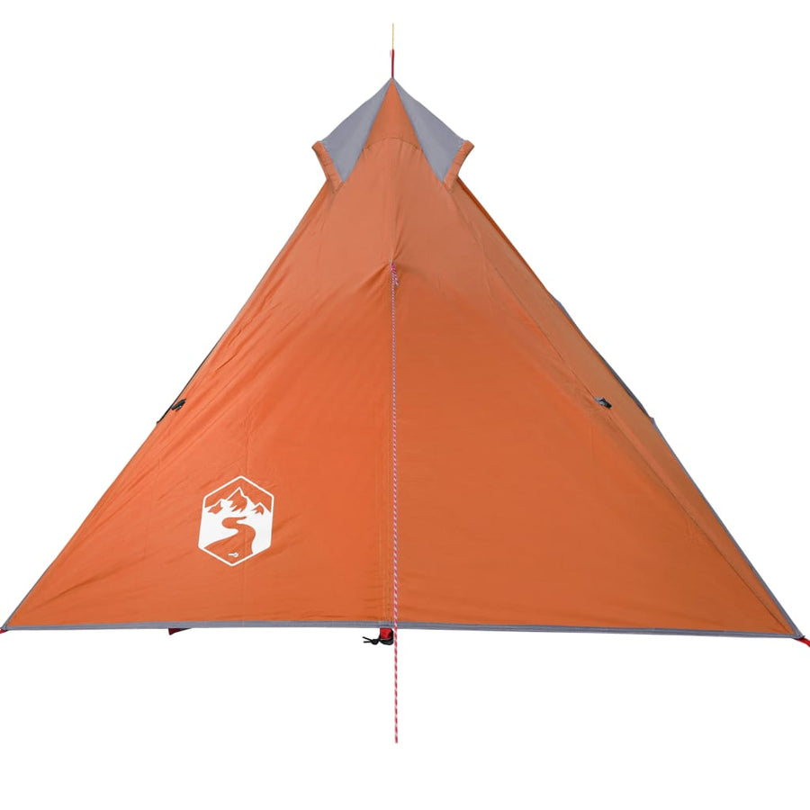 Tent 1-Persoons 255X153X130 Cm 185T Taft Grijs En Oranje