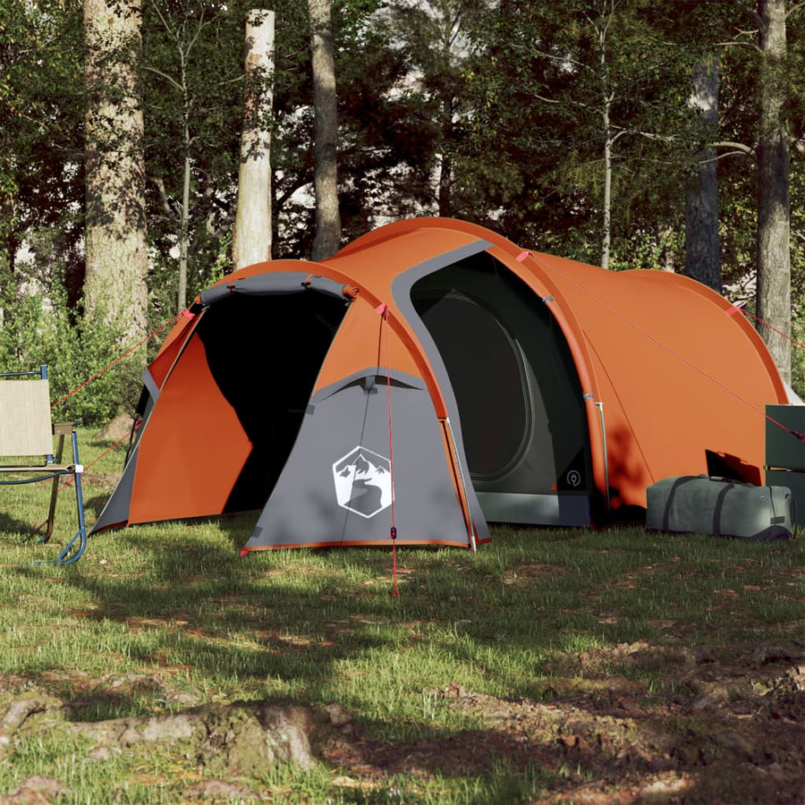 Tent 4-Persoons 85T Taft Grijs En Oranje 360 x 135 x 105 cm orange