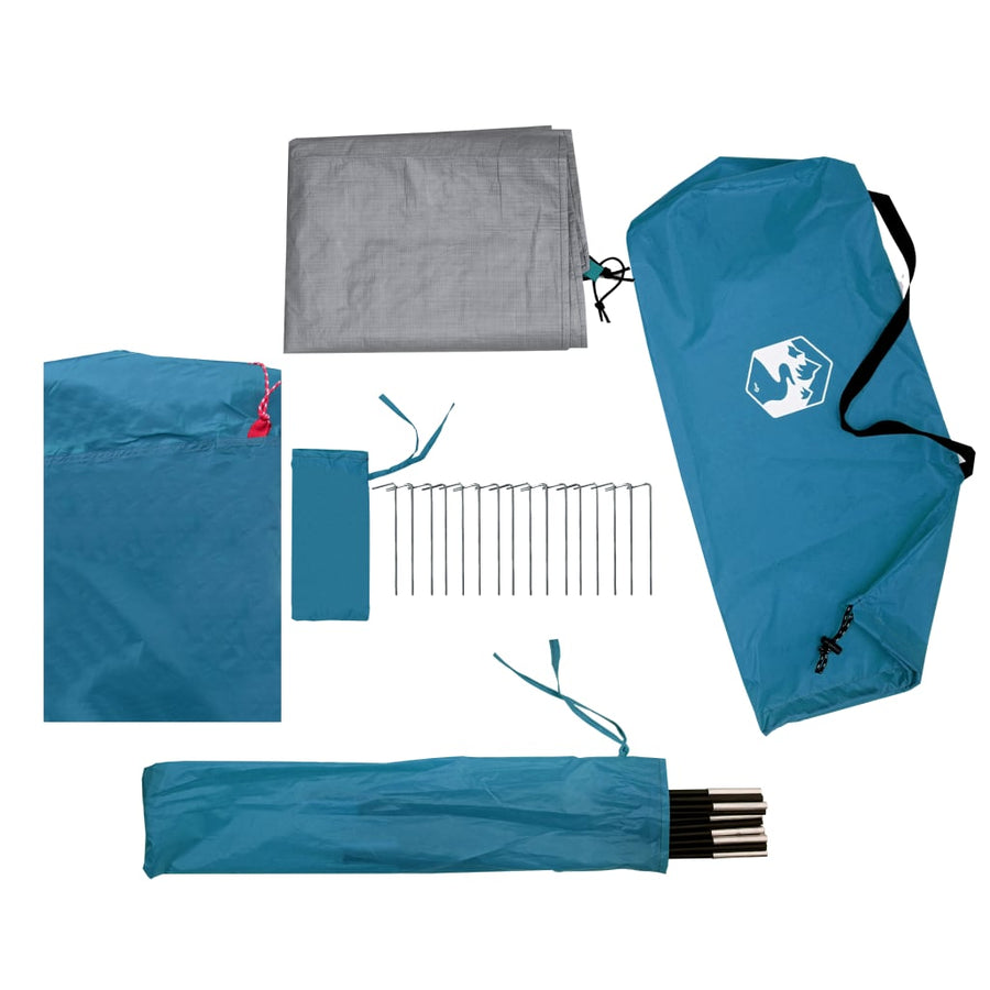 Tent 3-Persoons 370X85X6 Cm 85T Taft 370 x 180 x 116 cm Blauw
