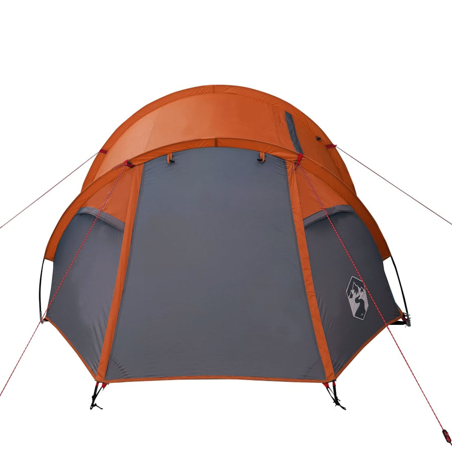 Tent 3-Persoons 370X85X6 Cm 85T Taft Grijs En Oranje 370 x 180 x 116 cm orange