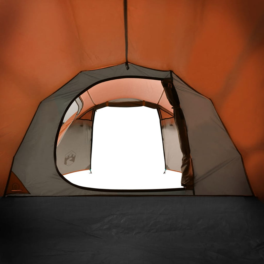 Tent 3-Persoons 370X85X6 Cm 85T Taft Grijs En Oranje 370 x 180 x 116 cm orange