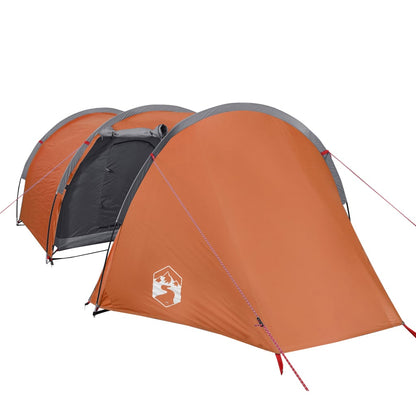 Tent 4-Persoons 405X170X106 Cm 185T Taft Grijs En Oranje