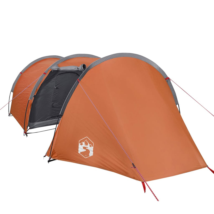 Tent 4-Persoons 405X170X106 Cm 185T Taft Grijs En Oranje