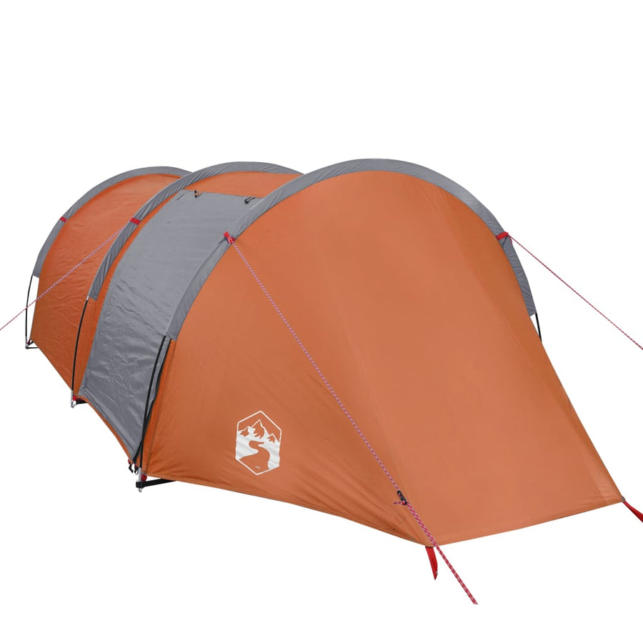 Tent 4-Persoons 405X170X106 Cm 185T Taft Grijs En Oranje