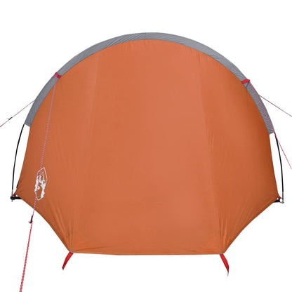 Tent 4-Persoons 405X170X106 Cm 185T Taft Grijs En Oranje