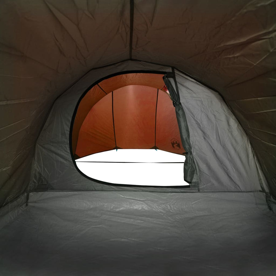 Tent 4-Persoons 405X170X106 Cm 185T Taft Grijs En Oranje