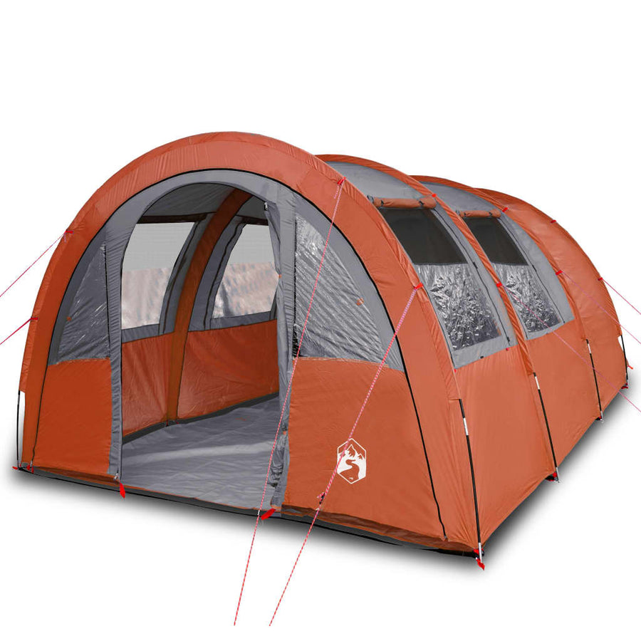 Tent 4-Persoons 483X340X193 Cm 185T Taft Grijs En Oranje