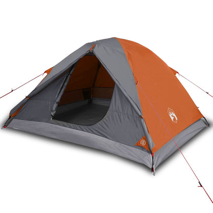 Tent 3-Persoons 240X217X120 Cm 190T Taft Grijs En Oranje