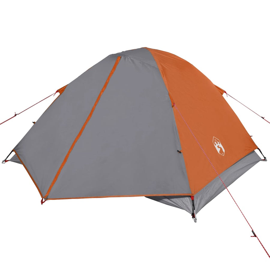 Tent 3-Persoons 240X217X120 Cm 190T Taft Grijs En Oranje