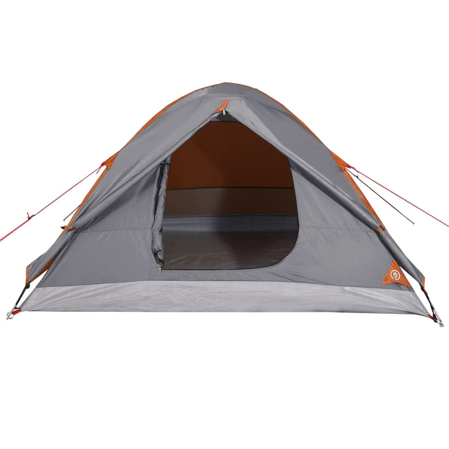 Tent 3-Persoons 240X217X120 Cm 190T Taft Grijs En Oranje